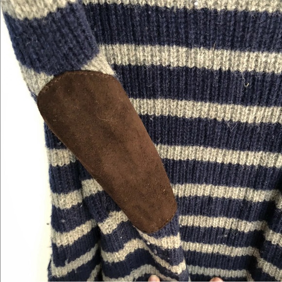 Madewell XS striped sweater elbow patches wool - Picture 2 of 10